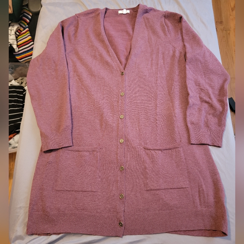 Boyfriend Cardigan-Mauve 0X